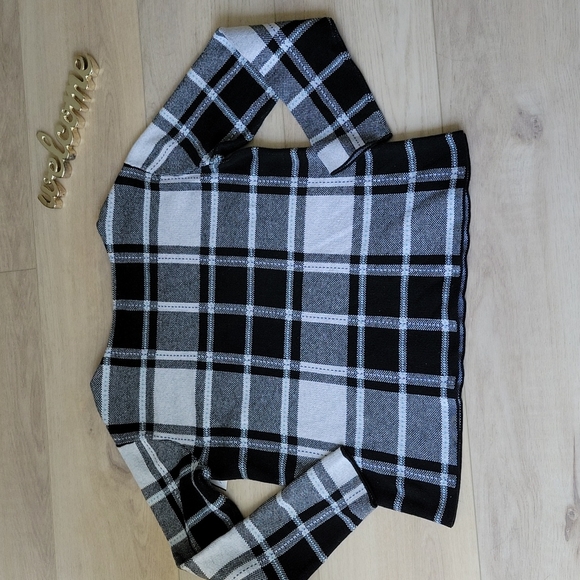 J.Jill Black White Plaid Windowpane Pullover Sweater XS - Picture 6 of 8